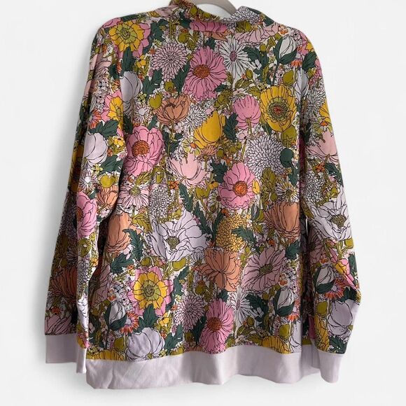 Vera Bradley Bloom Boom Quarter Zip Pullover Cozy Retro Floral Lounge (Size 3X) - Picture 4 of 7